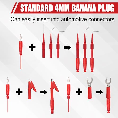 Image of 30pcs Back Probe Kit, Multimeter Back Probe Pins with Test Leads and Banana Plug to Copper Alligator Clips, Automotive Electrical Circuit Diagnostic Tool Set for Car Repair