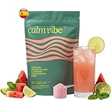 CALM VIBE - Bebida Relajante en Polvo - Sabor Sandía Lima - Magnesio Bisglicinato y Citrato, Ashwagandha, Teanina, Melena de León y Vitaminas D, B6 y B12. 150g - 30 Raciones, by Nutrivibe®