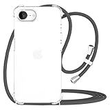 YESPURE Strap Case for iPhone 16e Clear Adjustable Cord Lanyard Crossbody Cover Soft TPU Bumper Hanging Strap Shockproof Anti-Yellowing Protective Mobile Case for iPhone 16e - Gray
