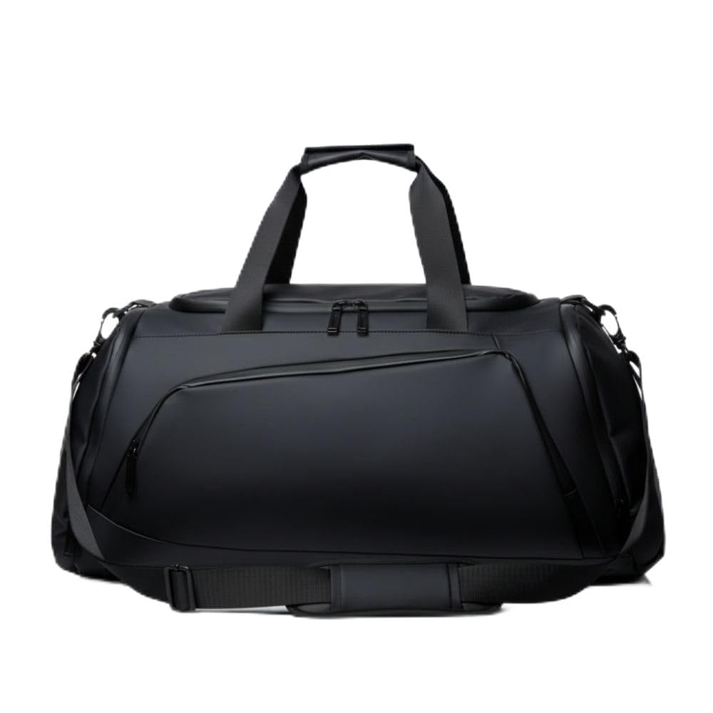 Waterproof Travel Duffle Bag with Separate Shoe Compartment | 40L Weekender, Gym & Cabin Luggage Bag for Men & Women | Durable Overnight Handbag (Black)-image-19