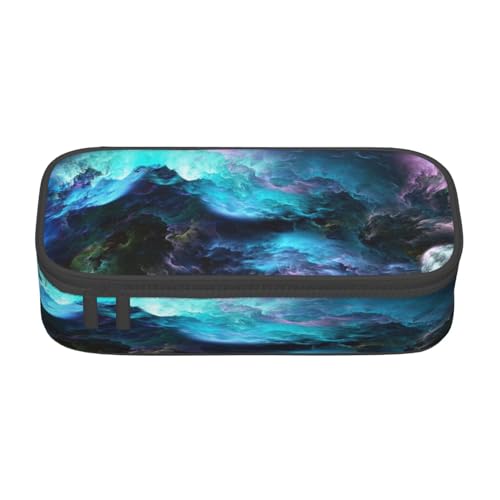 Image of Beautiful Cloud Large Pencil Case With Zipper Compartments Stationery Pencil Bag For Kids Teens Students School Supplies