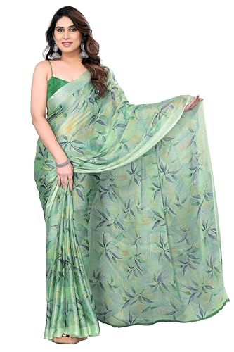Image of MIRCHI FASHION Women's Ready to Wear 1 Minute Drape Chiffon Printed Saree with Blouse Piece