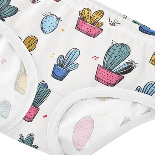 Wusikd Colorful Cacti Girls' Underwear Cotton Girls Briefs Soft Toddler Underwear 2T4