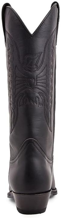 Western Boots Vintage Square Toe Chunky Block Heel Pointed Toe Stitched Leather Cowboy Boots for Men Country Boots Mid-Calf Boots
