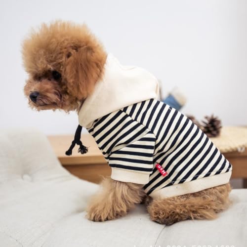Matching Dog and Owner Clothes Separately Sold,Striped Mom Dad Dog Hoodie for Small Dogs Cats,Puppy Sweatshirt Fall Winter(Black,Pet M)
