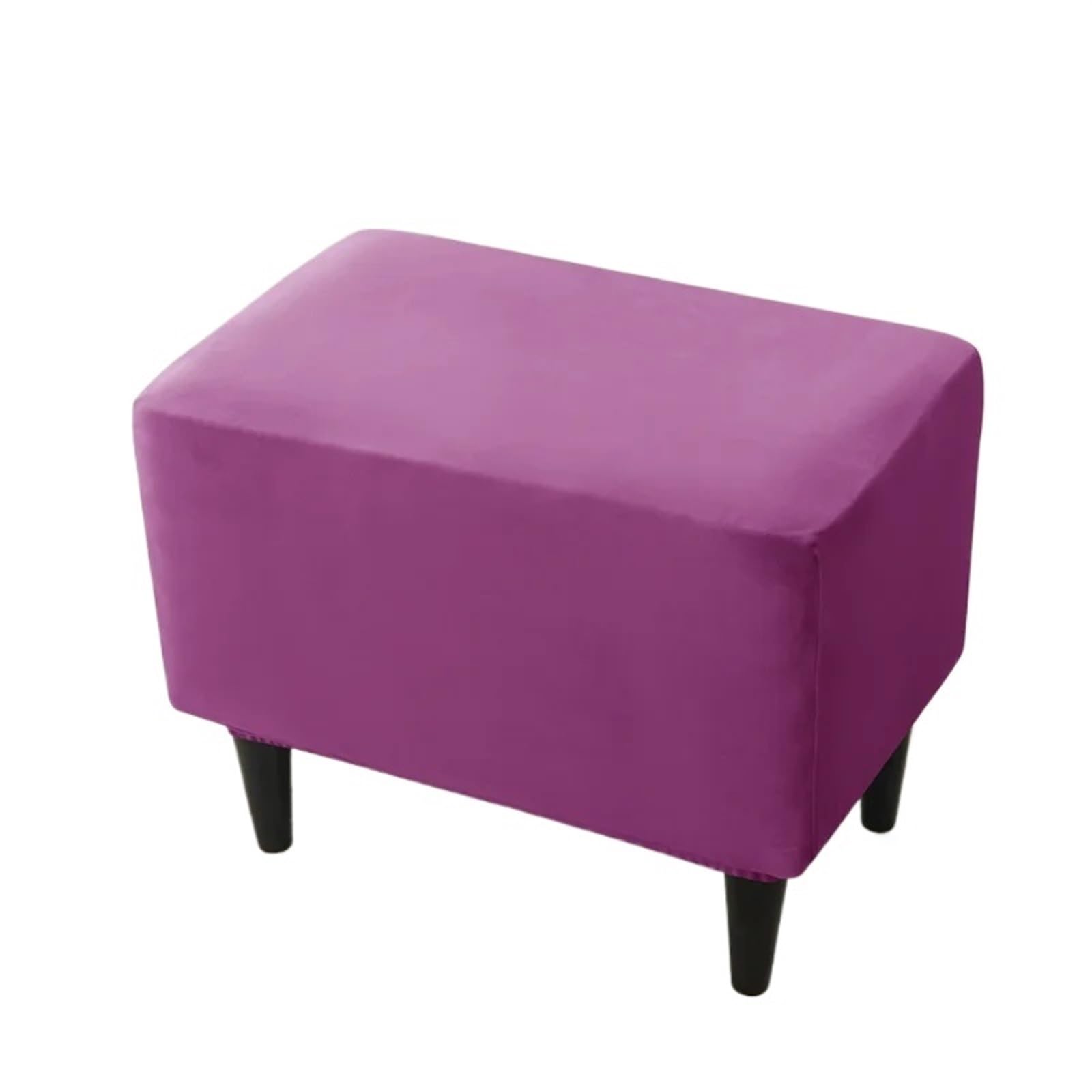 YXINAER Foot Stool Cover Velvet Elastic Ottoman Stool Cover Rectangle Bedroom(B17 Footstool Cover)