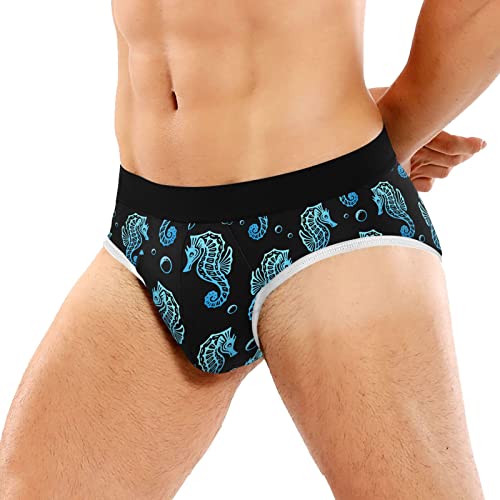 Men's Underwear Briefs Comfort Soft Stretch Classic Fit Seahorse Briefs with Contour Pouch2