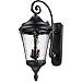 Maxim 3055WGBK Sentry Clear Water Glass Outdoor Wall Sconce, 3-Light 120 Total Watts, 26"H x 11"W, Black