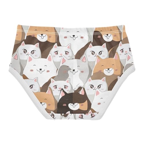 Cotton Girls Underwear Toddler Cute Cartoon Cat Faces Little Girl Panties Fun Briefs Underpants 2t2