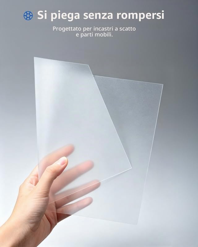 Inslogic Filamento PP 1,75 mm per Stampa 3D (Polipropilene), Semi-Flessibile e Ultra-Risistente, Sicuro per il Contatto con gli Alimenti, Bobina Sgabinabile da 0,8 kg, Colore Naturale