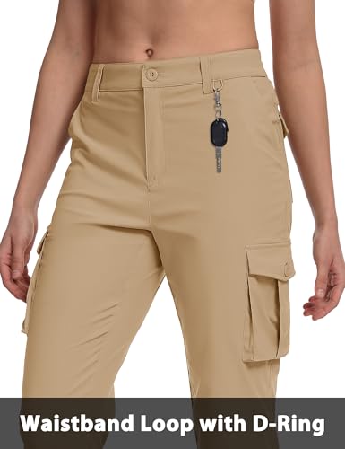 MAGCOMSEN Women's Cargo Capris Pants with 6 Pockets Lightweight Water Resistant Hiking Travel Pants Summer Casual4