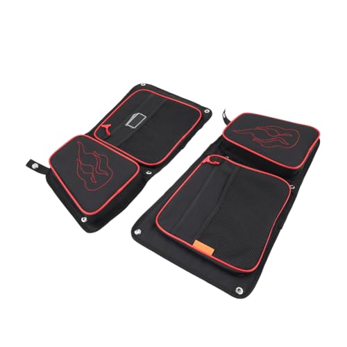 CNxinn10 2 pcs Knee Pad Rear Door Bags Nylon Black+Red For Polaris RZR XP4 1000 4 Door 2014-2023