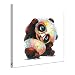 RAIN QUEEN Animals Canvas Wall Art, Modern Glasses Panda Art Oil Painting Prints on Canvas, Stretched &Framed, Ideal Home Decor for Kitchen, Kids Bedroom, Living Room - Ready to Hang 20X20 inch
