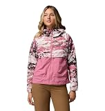 Columbia Women's Spire Valley Printed Windbreaker, Rosette Fieldaze Print/Rosette, Large