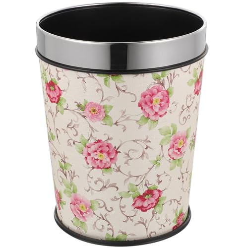Ipetboom Cubo De Basura Vintage Sin Tapa 5l De Acero Inoxidable Anillo Resistente Multifunción Para Dormitorio Cocina Sala De Estar y Hotel
