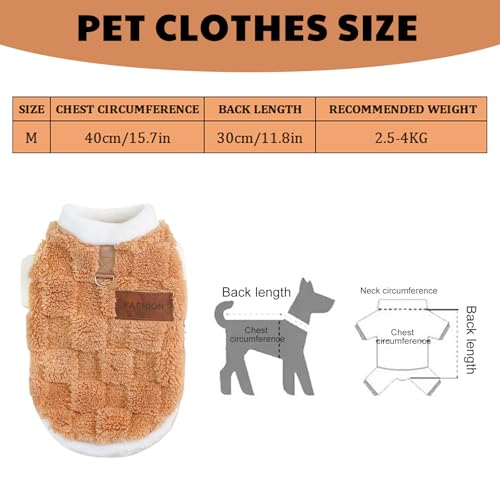 Fleece Hundepullover Hunde,Hundepulli für Katzen,Chihuahua Katzenbekleidung,Klamotten für Hunde Katzen,Hundemantel für Haustier,Warme Hundeweste Katzenpullover,Weich Wintermäntel mit D-Ring, M 2.5-4KG