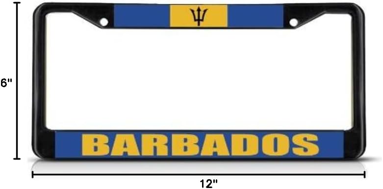 Fastasticdeals Barbados Flag License Plate Frame Tag Holder Cover