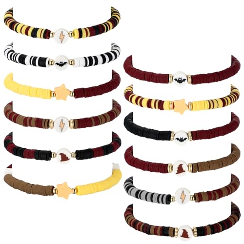 Landical 12 Pcs Wizard Birthday Party Supplies Favors Friendship Bracelet Set Adjustable Stretch Beaded Bracelets