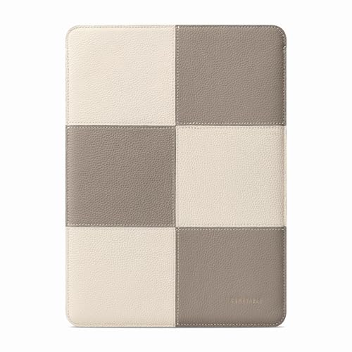 Housse en cuir véritable pour MacBook Air 13 M3 M2 élégante protection crème