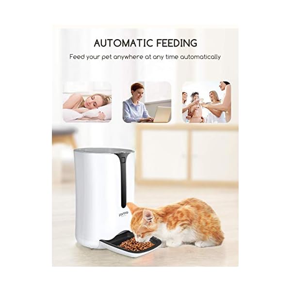 Faroro 7L Automatic Cat Feeder Dog and Cat Food Dispenser with Programmable Timer, Portion Control and Distribution Alarms for 4 Meals Per Day Faroro 7L Automatic Cat Feeder Dog and Cat Food Dispenser with Programmable Timer, Portion Control and Distribution Alarms for 4 Meals Per Day