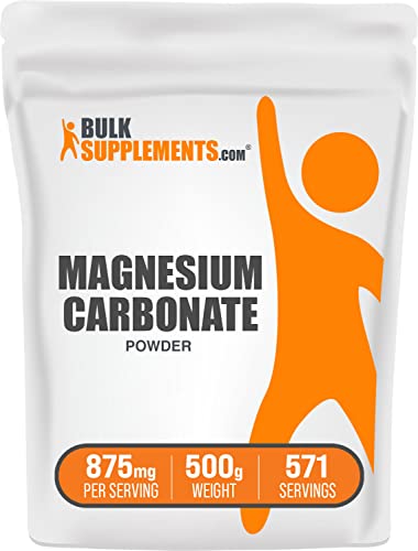 BulkSupplements.com Magnesium Carbonate Powder - Magnesium Supplement Mag Carbonate Powder - Pure Magnesium Gluten Free 875mg (210mg Magnesium) per Serving 500g (1.1 lbs)