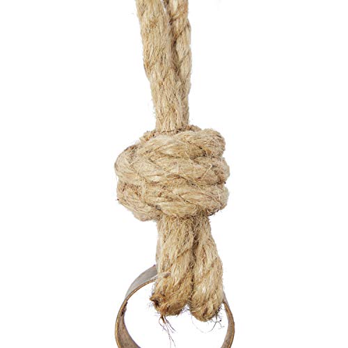 Deco 79 Metal Tibetan Inspired Meditation Decorative Cow Bell With Jute Hanging Rope, Set Of 3 10",8",6"H, Gold #TOP3