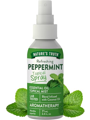 Nature's Truth Peppermint Essential Oil Spray | 2.4 Fluid Ounces | for Aromatherapy | Plant Based, Non-GMO & Gluten Free