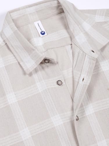 Image of Thomas Scott Men's | Checks | Full Sleeve | Slim Fit | 100% Cotton | Spread Collar | Casual Shirt
