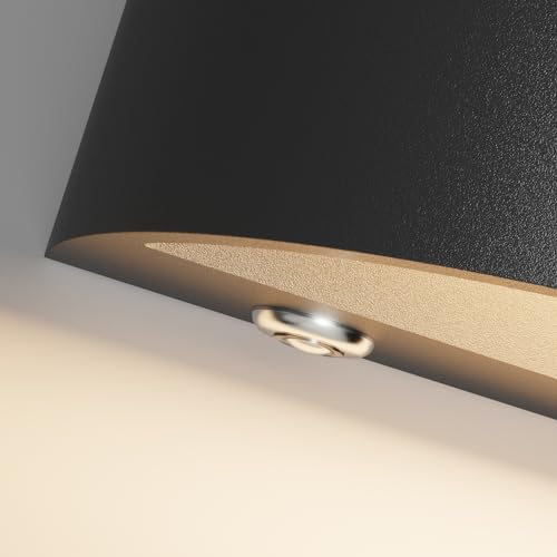Image of Aipsun Black Battery Operated Wall Sconce 2 Packs, USB LED Rechargeable Wall Lights Fixtures, Indoor Mdern Dimmable Wall Light for Living Room, Bedroo,Hallway
