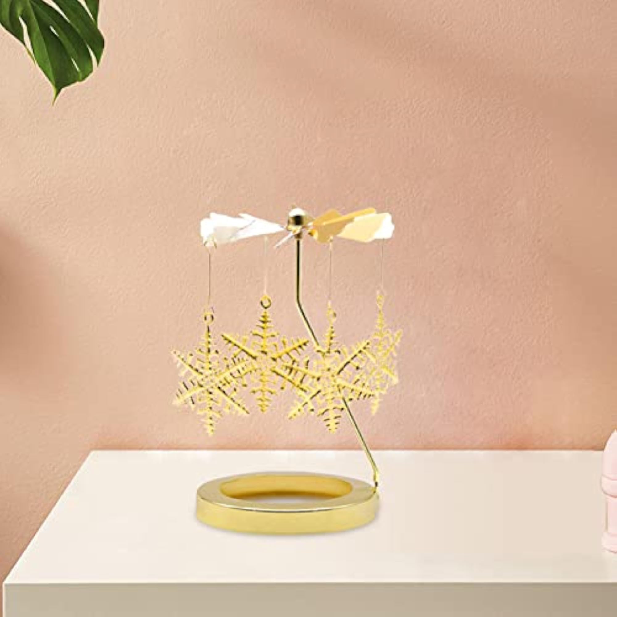 Rotating Snowflake Candle Holder for Living Room Decor