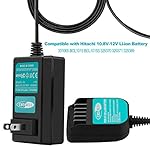 Creabest-2Pack-108V-12V-3000mAh-Lithium-Ion-Battery-Compatible-with-Hitachi-Cordless-Power-Drill-Tools-BCL1015-BCL1015S-331065-329370-and-Include-One-Charger