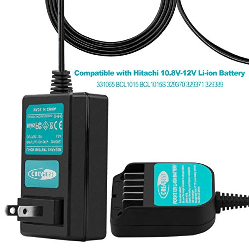 Creabest-2Pack-108V-12V-3000mAh-Lithium-Ion-Battery-Compatible-with-Hitachi-Cordless-Power-Drill-Tools-BCL1015-BCL1015S-331065-329370-and-Include-One-Charger
