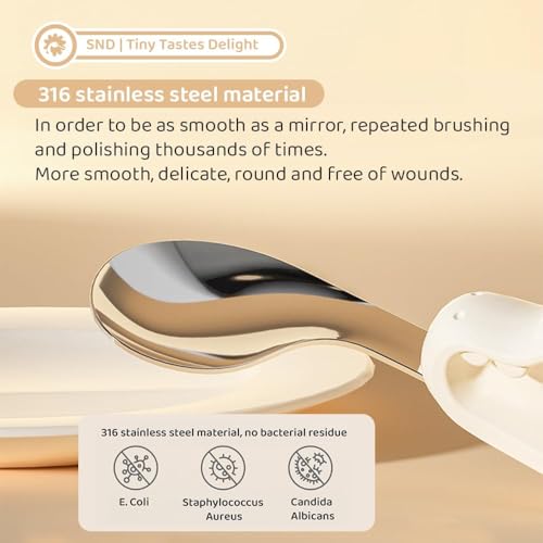 Image of StarAndDaisy Stainless Steel Divided Baby Plates for Babies (White)