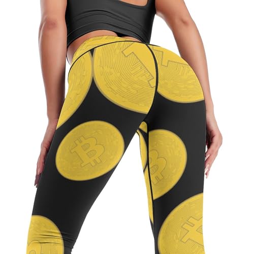 Bitcoin Prints Artwork Women's Yoga Pants High Waisted Leggings Casual Sweatpants Workout Pants - Image 4