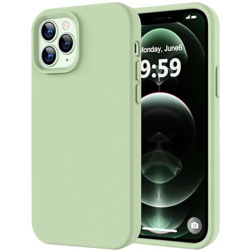 Image of LOVE 3000 Compatible with iPhone 12 Pro Max Phone Case | Thickening Liquid Silicone | Anti-Scratch Microfiber Lining | Full-Body Duty Heavy Protection Case for iPhone 12 Pro Max Women Girls, Matcha