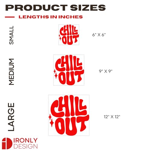 Image of Sticker for Glass & Mirrors| Minimal Vinyl Decal for Bedroom Bathroom & Cafe | Self-Adhesive Waterproof Quote Aesthetic Mirror Sticker | No Mirror Included (Chill Out, Large, Transparent Red)