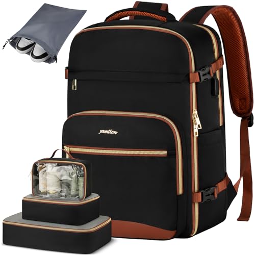 Image of YAMTION Large Travel Carry On Backpack for Women with 4 Packing Cubes,TSA Airline Approved Weekender Bags for Airplane Travel Essentials Business Hiking Work School College