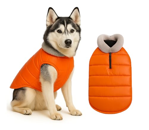 The Pets Company Dog Winter Coat Jacket, Cloth, Windproof, Waterproof, Light Weight, Washable, Ultra Warm Thick Fleece Lined Dog Vest for Cold Weather