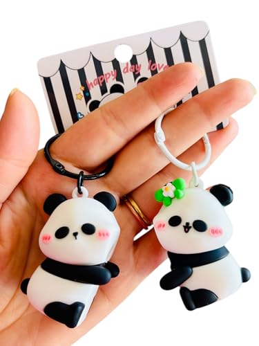 Image of Cute Panda Couple Keychain | Bag Charms | Birthday Gift For Girlfriend Boyfriend Husband Wife Boys Girls | Car Bike | Valentine Gift