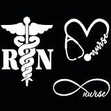 RN Stickers Decals Registered Nurse Sticker Stethoscope Sticker for Car Window Motorcycle Laptop...