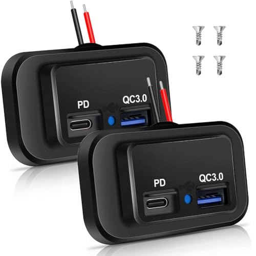 TAMOSH 12V/24V RV USB RZg 2 AfA PD3.0 Type-C (USB C) & }[d QC3.0 USB-A |[g pl}Eg ԗp USB \Pbg[d ϋvAg₷