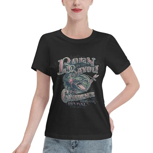 Photo de Creedence%Clearwater Rock Revival Shirts T-shirt standard respirant imprimé à manches courtes pour femme, C-21, XL