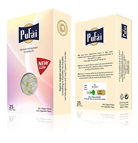 Filtres Cigarettes Pufai Slim Tar Blocker Compatible 5mm 6mm 25 Pièces 1 Boîte Rose