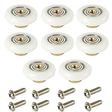 8pcs Bath Shower Door Rollers/Runners Wheels Pulleys 19mm Dia Wheel Bathroom Replacement Part...