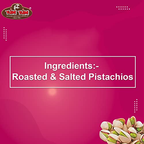 Image of YUM YUM Premium Californian Roasted & Salted Pistachios 250g Value Pack | Pista Dry Fruit, Shelled Nuts Crunchy & Delicious Healthy Snack | Fibers & Anti-oxidants, Low Cholesterol with Zero Trans Fat