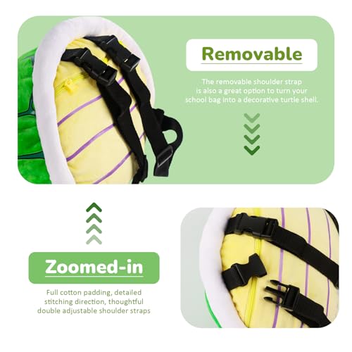 Quahzify Plüsch Schildkrötenpanzer, 30cm Turtle Shell Rucksack für Kinder, Schildkröte Rucksack Spielzeug