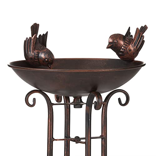 Smqljxc Diam 10" W*26.6" H Bird Baths For Outdoors, Bird Bath With Metal Stand, Bird Feeder Seed Tray Garden Yard Decor #TOP2