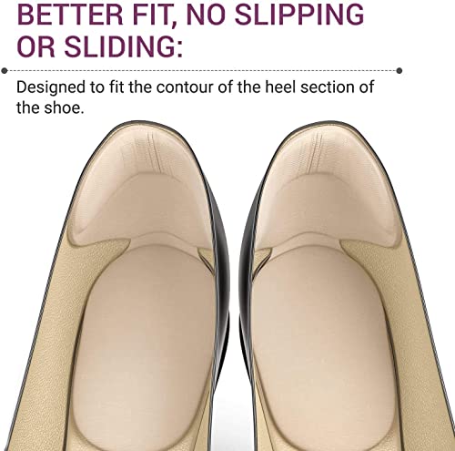 Image of Purastep 6pcs Shoe Insole Reusable Soft Shoe Inserts Heel Cushion Pads Self-Adhesive Foot Care Protector Grips Liners Loose Shoes - Heel Pain Relief Bunion Callus Blisters for Men & Women - 3 Pairs