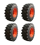 Set of 4-Heavy Duty 12-16.5 Forerunner SKS-9 Skid Steer Tires on Wheels/Rims (8 lug) for Bobcat A300,A770,S750,S770 & S740-wheels have 9' hub and will not fit standard Bobcat machines (SKS753 STYLE)