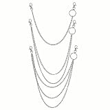 3 Pieces Jeans Chains Hop Pants Chain with Lobster Claw Clasps Metal Wallet Chain for Keys, Wallet, Jeans Pants Handbag